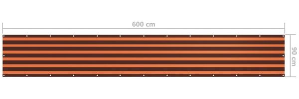 vidaXL Balkon-Sichtschutz Orange und Braun 90x600 cm Oxford-Gewebe 134931 Bild 5