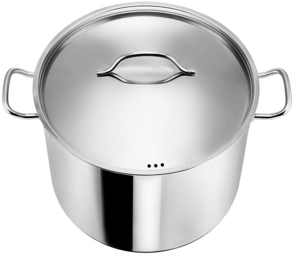 Kopf Kochtopf Gigantos 24 cm, Edelstahl, Großer Topf, Höhe 20 cm, 9 Liter, Induktion, Suppentopf, Nudeltopf