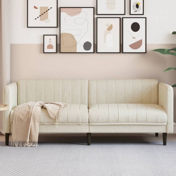 vidaXL 3-Sitzer-Sofa Leinen 372620