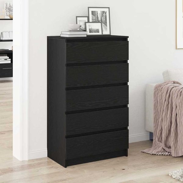 vidaXL Schubladenschrank Schwarz Eichen-Optik 60x36x103 cm 862008