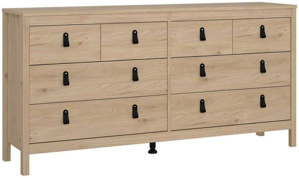 Dmora Kommode Kovsova, Wohnzimmerbuffet, Wohnzimmer-Sideboard, Moderne Küchen-Speisekammer, 160x38 h80 cm, Eiche
