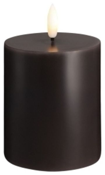 Moods & More LED-Blockkerze in Charcoal – Ø 7 4 cm x H 10 cm