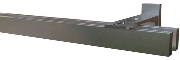 Garduna Gardinenstange 2-Lauf Hochkant System 14x34 mm Innenlauf 6mm, kürzbar, variabel in Laufabstand, 6mm Laufkanal, schliche Eleganz