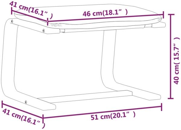vidaXL Fußhocker Creme 51x41x40 cm Stoff 351062 Bild 10