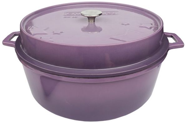 Grillfürst emaillierter Dutch Oven ohne Füsse DO12 - lila