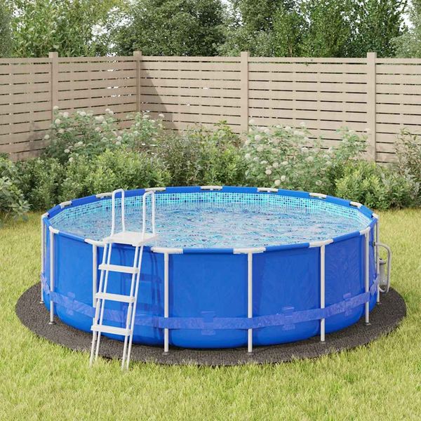 vidaXL Pool-Bodentuch, Hellgrau, 150 gr/m² Polyester, Ø 428 cm
