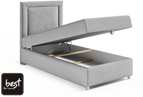 Best For Home Trinity K3 Einzel-Boxspringbett mit Bonnell-Federkern, Matratze, Topper und Bettkasten. Gepolstertes Bett mit Stauraum. Bild 8
