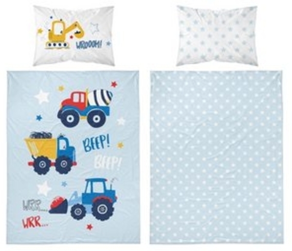 Detexpol Babybettwäsche Set Baumaschinen 2tlg. 100% Baumwolle Größe: 100x135 cm, 40x60 cm, Baumwolle, 2 teilig Bild 6