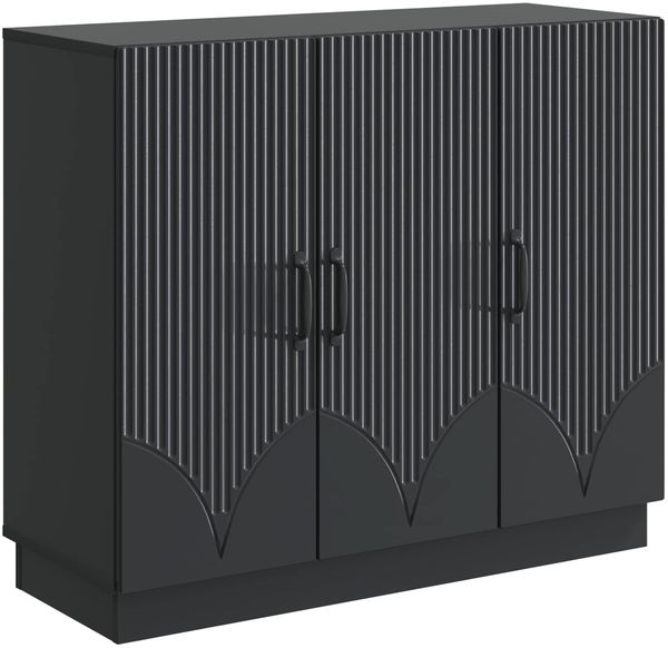 vidaXL Sideboard Schwarz 89 x 34,5 x 77 cm Holzwerkstoff 895336