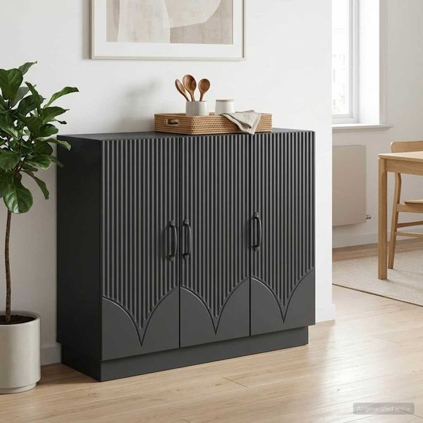 vidaXL Sideboard Schwarz 89 x 34,5 x 77 cm Holzwerkstoff 895336