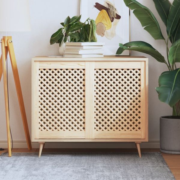 vidaXL Schranktüren 2 Stk. Gitterdesign 49,5x69 cm Massivholz Kiefer 372794