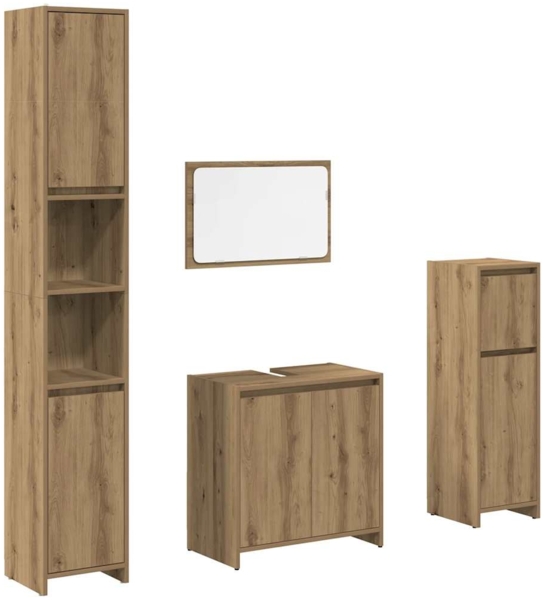 vidaXL 4-tlg. Badmöbel-Set Artisan-Eiche Holzwerkstoff 3328556