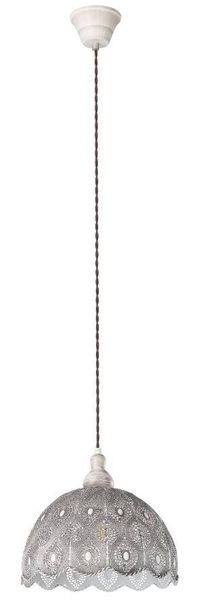 Eglo 49717 Hängeleuchte Vintage TALBOT 2 Stahl weiß-antik E27 1X40W H:110cm Ø29,5cm dimmbar