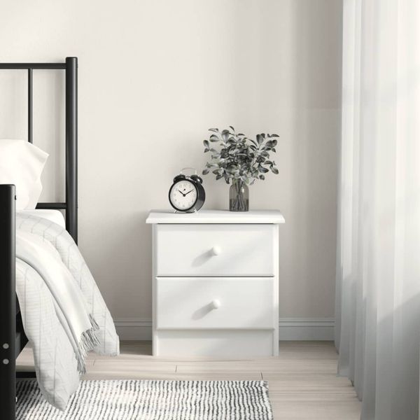 vidaXL Nachttisch ALTA Weiß 41x35x41 cm Massivholz Kiefer 353916
