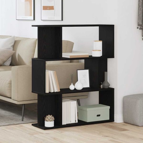 vidaXL Bücherregal Schwarz Eichen-Optik 80x24x96 cm Holzwerkstoff 862394