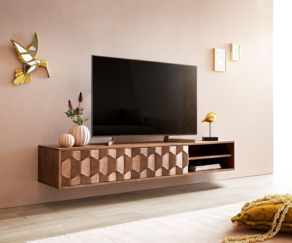 TV-Board Fevo Akazie Braun 160 cm 2 Türen schwebend Lowboard