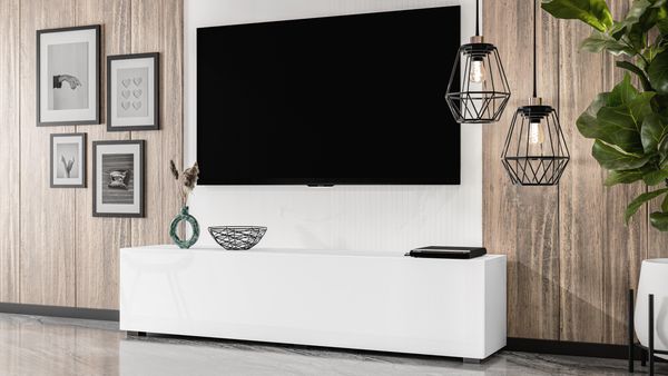 AX LIVING Zivolli TV-Board 160 cm weiß Lowboard