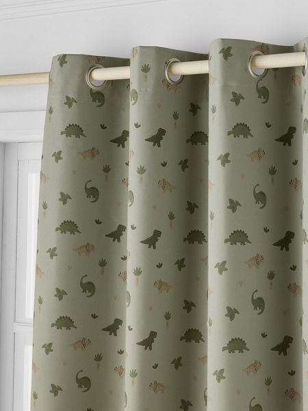 vertbaudet Vorhang Kinderzimmer Verdunkelungsvorhang MINISAURUS, Baumwolle/Polyester, mit Ösen