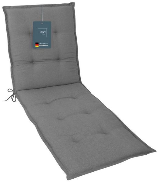 LILENO HOME Liegenauflage perfekt für Strandliege, Sonnenliege Auflage, Gartenliege Auflage, (1er Set), Polster Auflage für Rollliegen Uni Mittelgrau, Sitzpolster waschbar