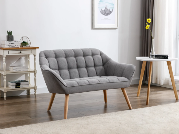 Vente-unique - Sofa 2-Sitzer - Stoff - Grau - CASERTA