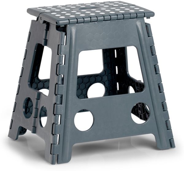 ZELLER Klapphocker 13037 aus Kunststoff, anthrazit / Tritt / Klappstiege