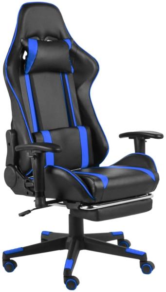 vidaXL Gaming-Stuhl mit Fußstütze Drehbar Blau PVC [20485]