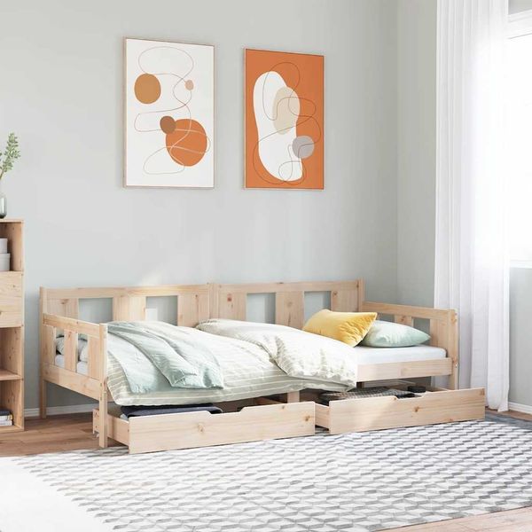 vidaXL Tagesbett mit Schubladen 90x190 cm Massivholz Kiefer 3302112
