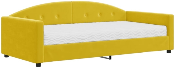 vidaXL Tagesbett mit Matratze Gelb 100x200 cm Samt 3197289
