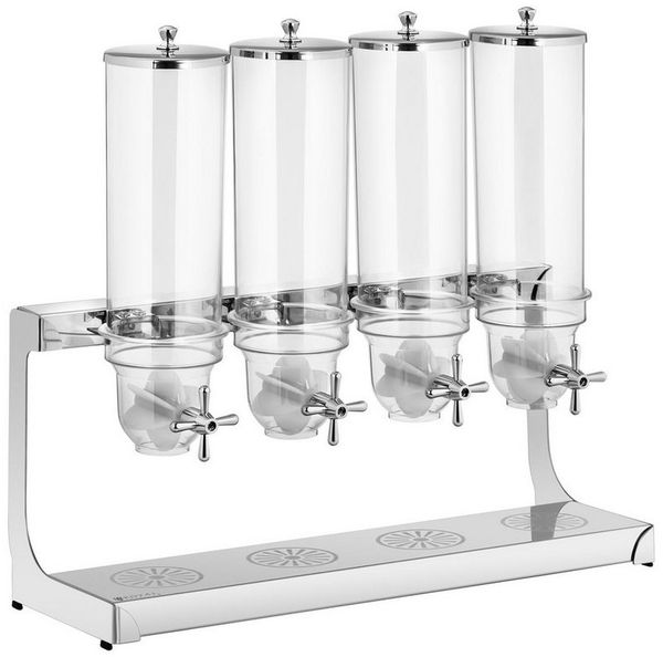 Royal Catering Müslispender Cerealienspender Portionierer für Müsli Cornflakesspender 2 x 3,5 L, Edelstahl, Kunststoff, verschiedene Größen