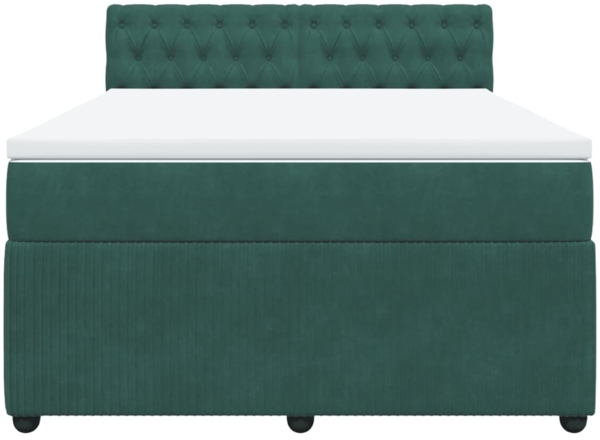 vidaXL Boxspringbett mit Matratze Dunkelgrün 160x200 cm Samt 3290091 Bild 5