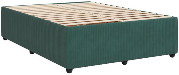 vidaXL Boxspringbett mit Matratze Dunkelgrün 160x200 cm Samt 3290091 Bild 8