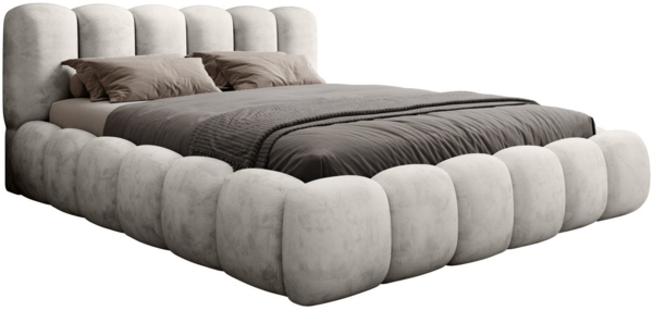 yourhouse24 Polsterbett Designer Dallas mit Bettkasten und Lattenrost (Bettgestell mit Lattenrost und Bettkasten), Veloursstoff, Steppkopfteil, Bettkasten, pflegeleicht, stilvoll