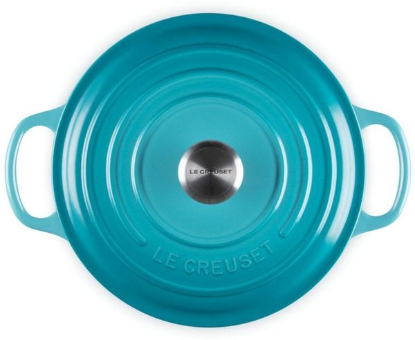 Le Creuset Signature Gusseisen-Bräter mit Deckel, Für alle Herdarten und Induktion geeignet, Rund, Karibik, 22,0 cm, 3.3 Bild 4