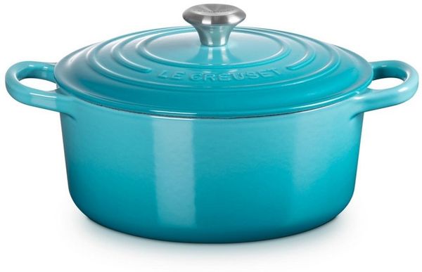 Le Creuset Signature Gusseisen-Bräter mit Deckel, Für alle Herdarten und Induktion geeignet, Rund, Karibik, 22,0 cm, 3.3 Bild 2