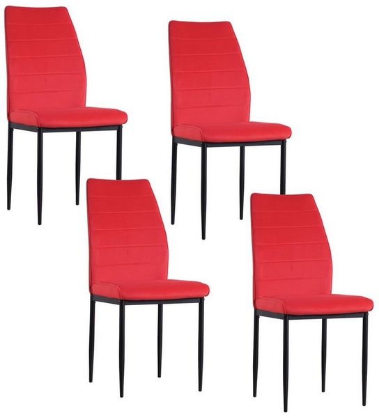 HTI-Living Polsterstuhl Esszimmerstuhl Madison Samt Rot 4er-Set (Set, 4 St), Polsterstuhl Velvet