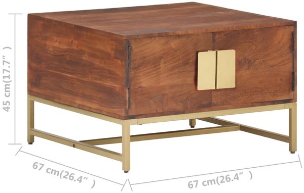 Couchtisch, Massivholz Akazie Honigbraun, 67 x 67 x 45 cm Bild 7