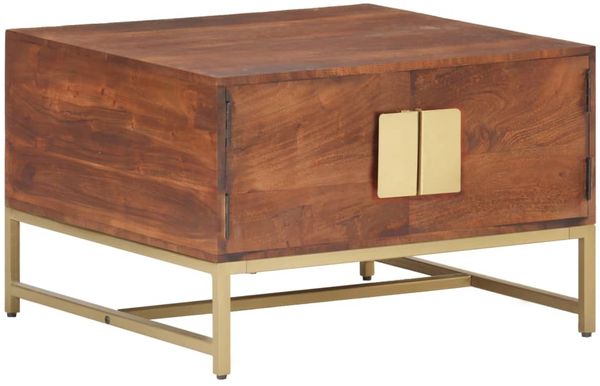 Couchtisch, Massivholz Akazie Honigbraun, 67 x 67 x 45 cm