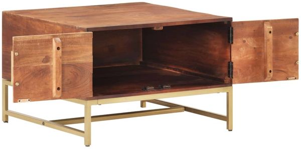 Couchtisch, Massivholz Akazie Honigbraun, 67 x 67 x 45 cm Bild 3