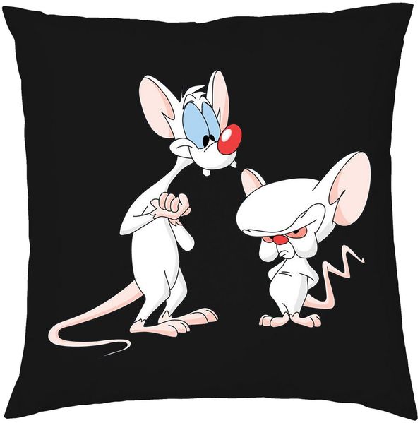 Blondie & Brownie Dekokissen Pinky Brain Weltherrschaft Mäuse Maus kissen mit füllung