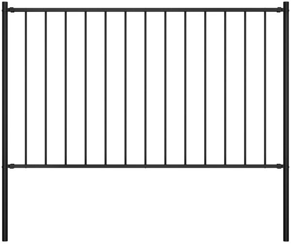 vidaXL Zaunelement Woerden mit Pfosten Stahl 1,7 x 0,75 m Schwarz 145209