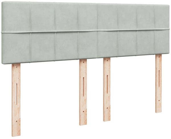 vidaXL Boxspringbett mit Matratze Hellgrau 140x190 cm Samt 3286306 Bild 8