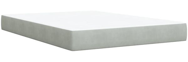 vidaXL Boxspringbett mit Matratze Hellgrau 140x190 cm Samt 3286306 Bild 6
