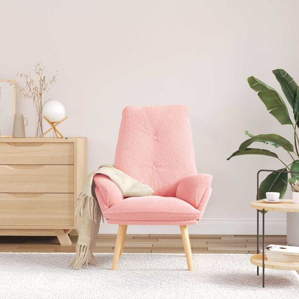vidaXL Sessel Rosa 69 x 74 x 93 cm Sherpa-Stoff 42001846