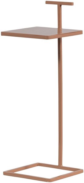 Beistelltisch Toste Metall, modern und hochglänzend, quadratische Form, Altrosa, 64 x 22 x 22 cm