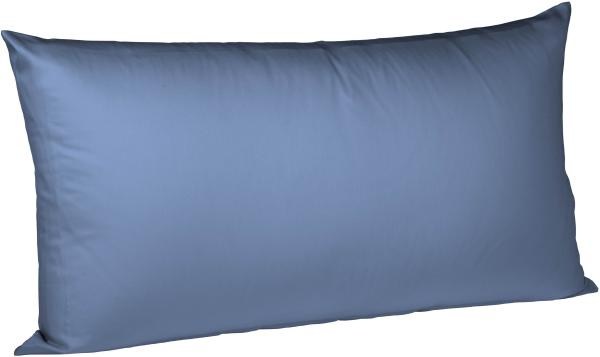 Fleuresse Mako-Satin-Kissenbezug uni colours 6073 denim 40x80 cm