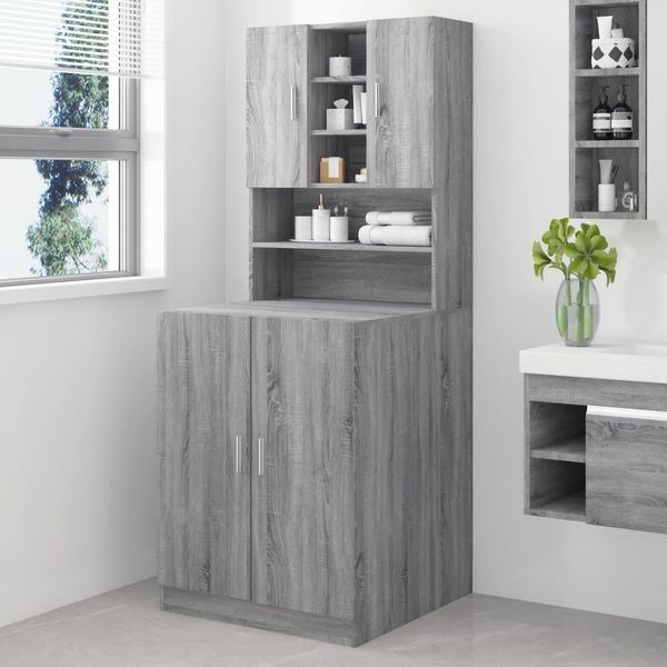 vidaXL Waschmaschinenschrank Grau Sonoma Holzwerkstoff 3120183