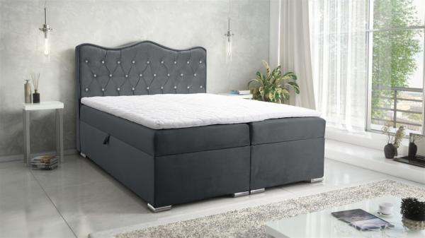 Boxspringbett Schlafzimmerbett SULTAN New in Stoff Velvet X Graphitgrau 180x200cm