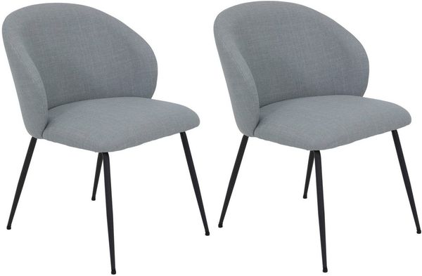 HELA 4-Fußstuhl GRAZ, Esszimmerstuhl (Set, 2 St), XL-Sitzbreite,4-Fuß,Rundrohrgestell,140 Kg belastbar, Webstoff