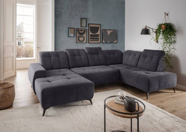 U-Form Wohnlandschaft Sano mit Elektrofunktion von Benformato | Mango