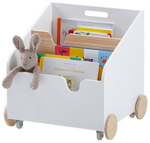 vertbaudet Bücherregal Kinder Bücherregal mit Rollen SCHOOL Bild 2